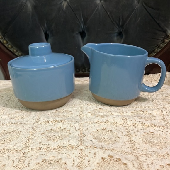 Midwinter Other - Vintage Midwinter Bluestone Sugar Bowl & Creamer Set Stoneware